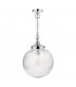 Tamara Bathroom Pendant Ceiling Light Polished Chrome Ribbed Glass IP44-2