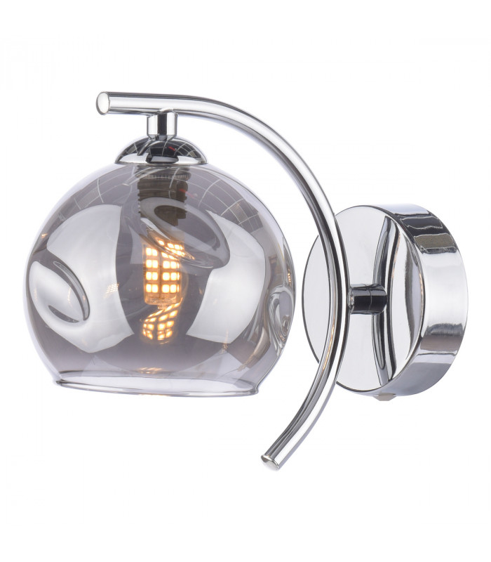 Nakita Wall Light Polished Chrome Smoked Dimpled Glass-1