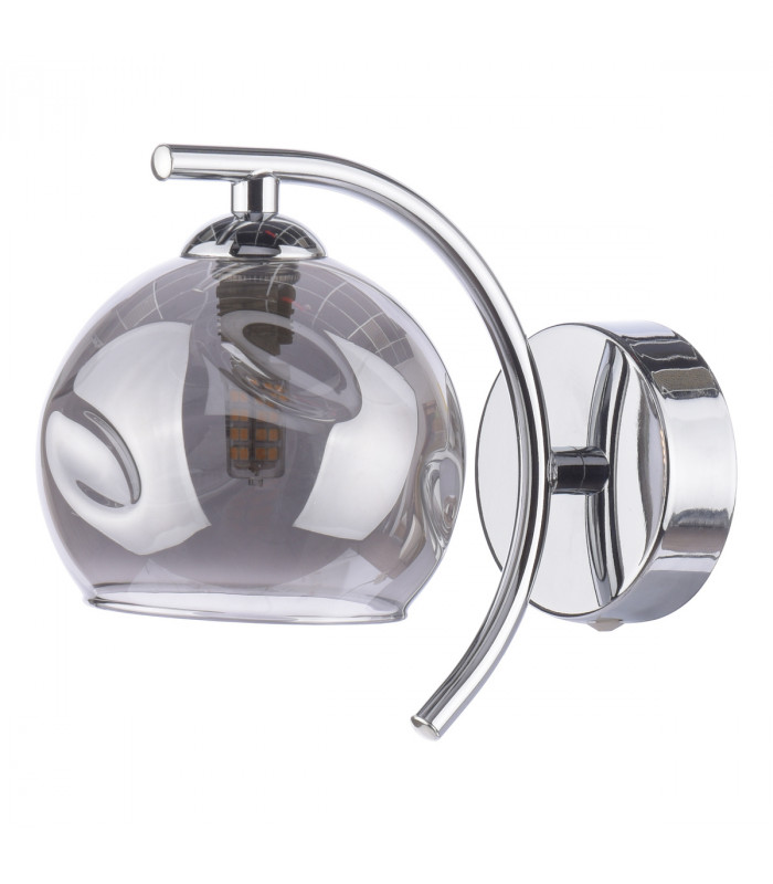 Nakita Wall Light Polished Chrome Smoked Dimpled Glass-2