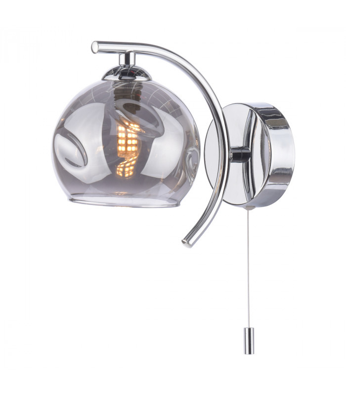 Nakita Wall Light Polished Chrome Smoked Dimpled Glass-3
