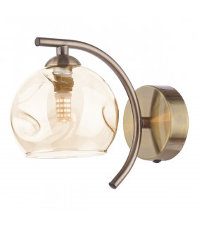Nakita Wall Light Antique Brass Champagne Dimpled Glass-1