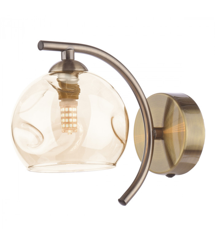 Nakita Wall Light Antique Brass Champagne Dimpled Glass-1