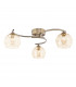 Nakita 3 Light Semi Flush Ceiling Light Antique Brass Champagne Dimpled Glass-1