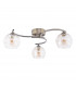 Nakita 3 Light Semi Flush Ceiling Light Antique Brass Champagne Dimpled Glass-2