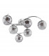 Nakita 6 Light Semi Flush Ceiling Light Polished Chrome Smoked Dimpled Glass-2