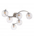 Nakita 6 Light Semi Flush Ceiling Light Antique Brass Champagne Dimpled Glass-2