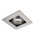1 Light Square Recessed Downlight Brushed Steel, GU10 - 1