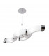 Guss Rectangular Pendant Convertible To Semi Flush 2 Arm GU10 4 Light Bar Polished Chrome/White Acrylic CFL Lamps INCLUDED-1