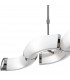 Guss Rectangular Pendant Convertible To Semi Flush 2 Arm GU10 4 Light Bar Polished Chrome/White Acrylic CFL Lamps INCLUDED-4