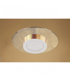 Marcel Recessed Down Light 4W LED Round 3000K IP44 360lm Satin Gold/Frosted Acrylic/Gold Cut Out: 70mm Driver Included-2