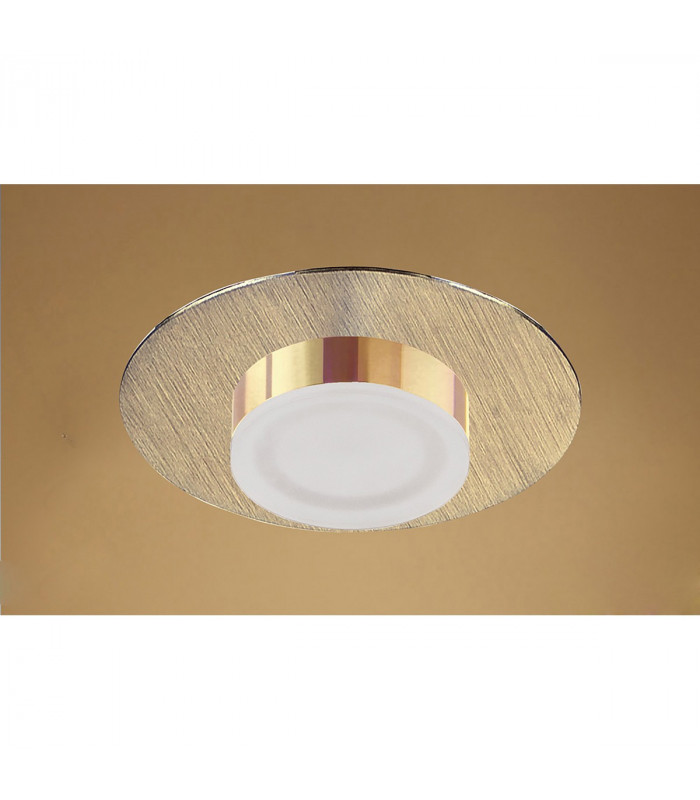 Marcel Recessed Down Light 4W LED Round 3000K IP44 360lm Satin Gold/Frosted Acrylic/Gold Cut Out: 70mm Driver Included-2