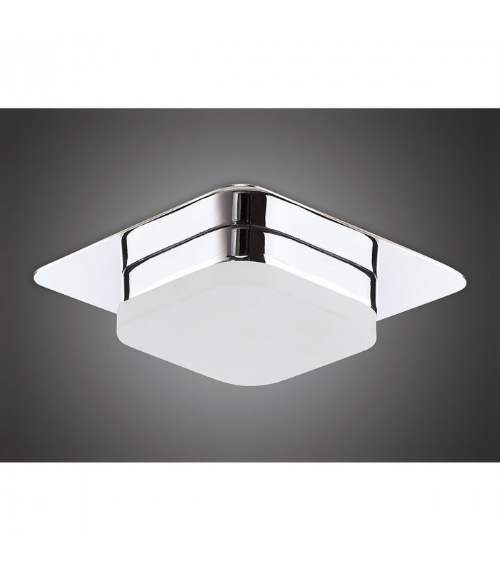 Marcel Recessed Down Light 5W LED Square 3000K IP44 450lm Polished Chrome/Frosted Acrylic Cut Out: 70mm Driver Included-2