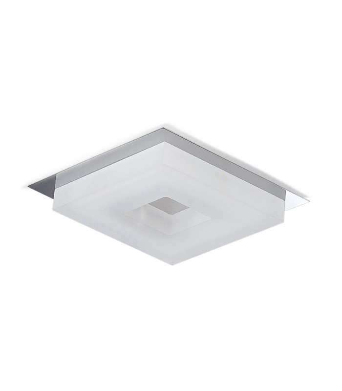 Marcel Recessed Down Light 6W LED Square 3000K IP44 550lm Polished Chrome/Frosted Acrylic Cut Out: 70mm Driver Included-1