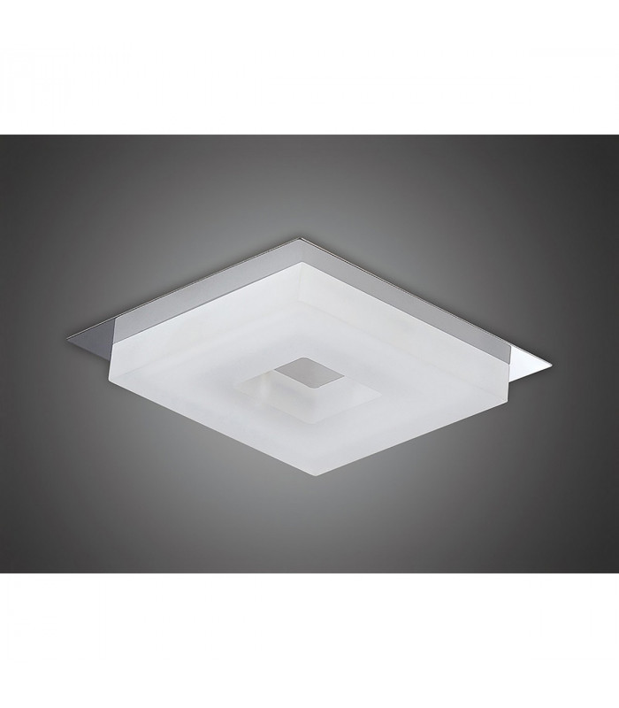 Marcel Recessed Down Light 6W LED Square 3000K IP44 550lm Polished Chrome/Frosted Acrylic Cut Out: 70mm Driver Included-2