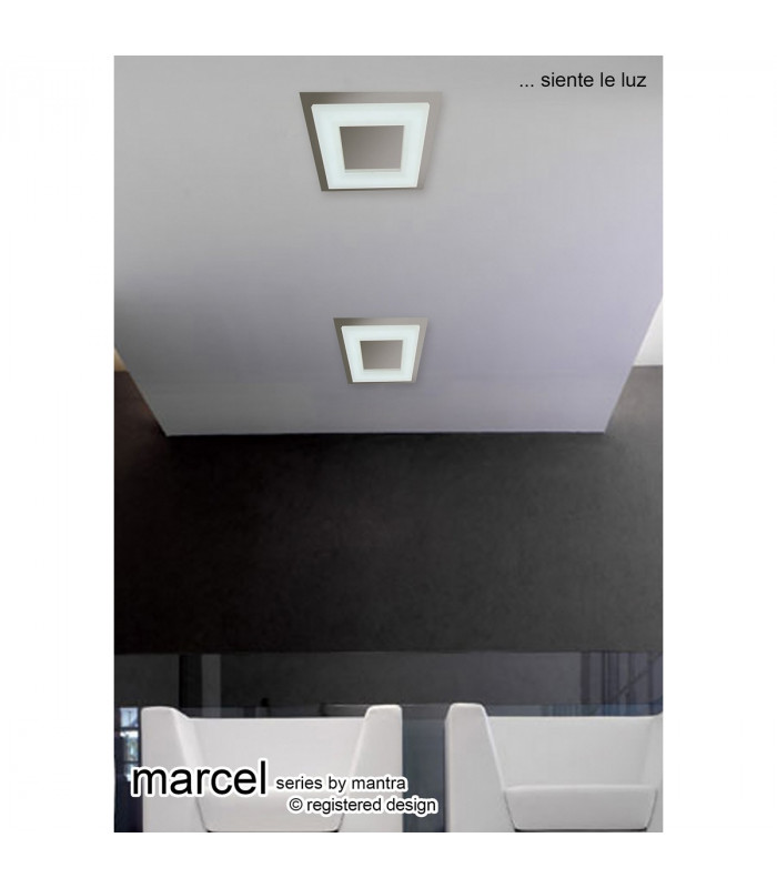 Marcel Recessed Down Light 6W LED Square 3000K IP44 550lm Polished Chrome/Frosted Acrylic Cut Out: 70mm Driver Included-3