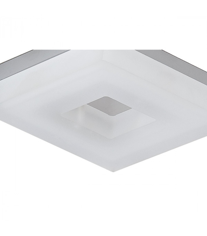 Marcel Recessed Down Light 6W LED Square 3000K IP44 550lm Polished Chrome/Frosted Acrylic Cut Out: 70mm Driver Included-6