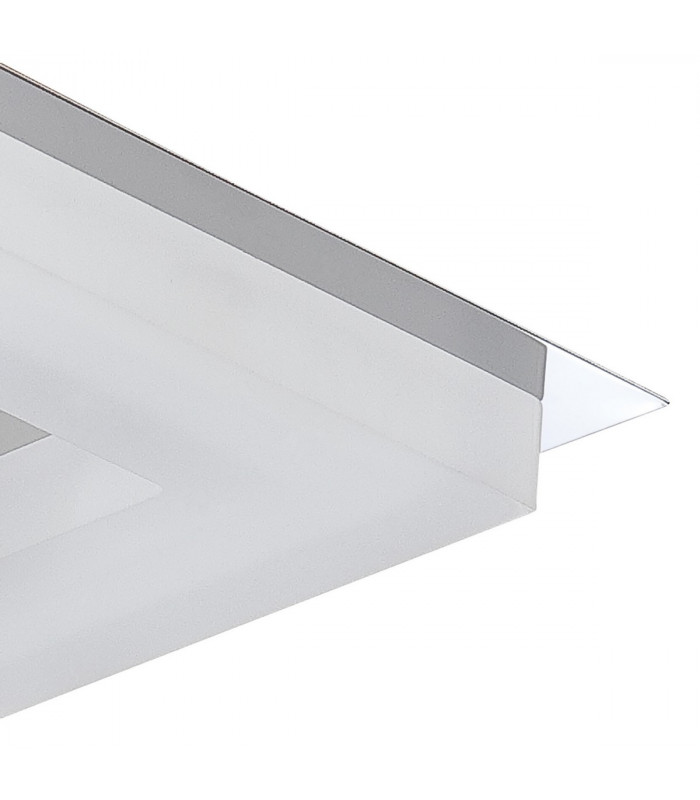 Marcel Recessed Down Light 6W LED Square 3000K IP44 550lm Polished Chrome/Frosted Acrylic Cut Out: 70mm Driver Included-7