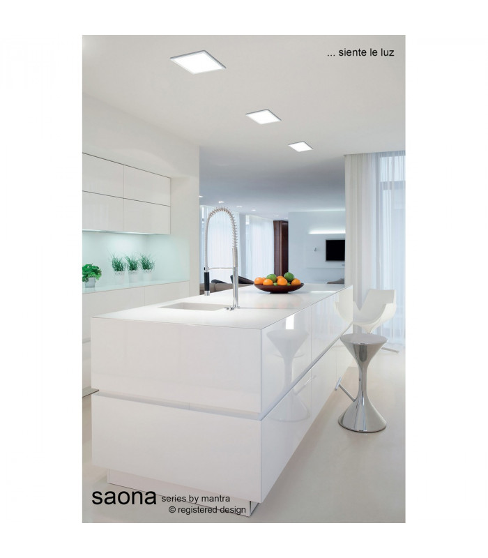 Saona 17.5cm Round LED Recessed Ultra Slim Downlight 18W 4000K 1620lm Matt White/Frosted Acrylic Driver Included-3