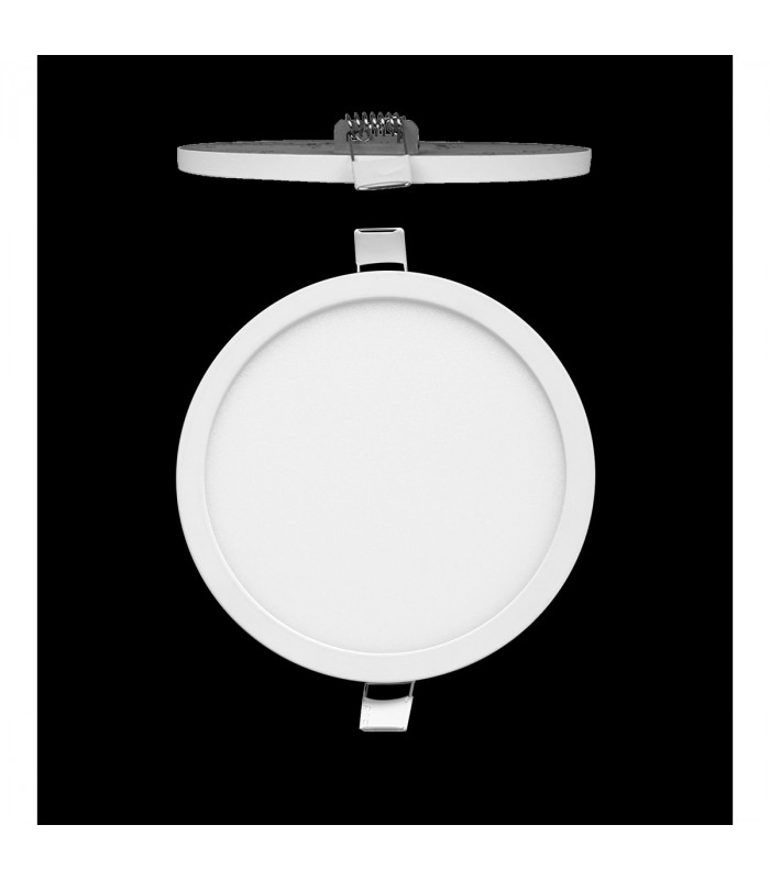 Saona 22.5cm Round LED Recessed Ultra Slim Downlight 24W 4000K 2200lm Matt White/Frosted Acrylic Driver Included-2