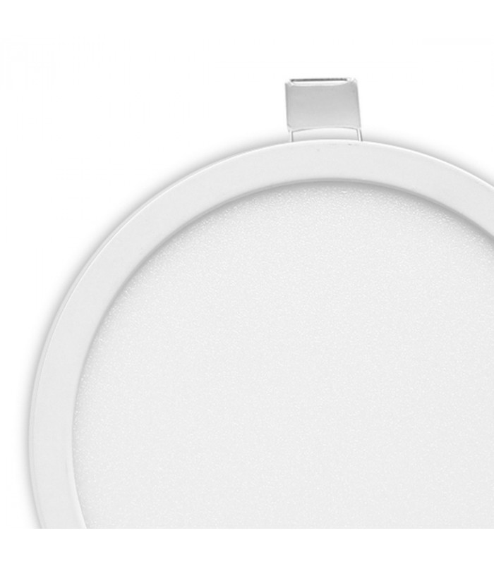 Saona 22.5cm Round LED Recessed Ultra Slim Downlight 24W 4000K 2200lm Matt White/Frosted Acrylic Driver Included-8