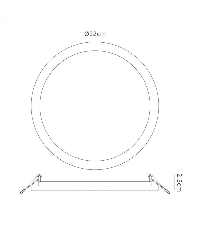 Saona 22.5cm Round LED Recessed Ultra Slim Downlight 24W 4000K 2200lm Matt White/Frosted Acrylic Driver Included-11