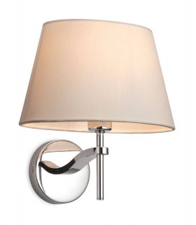 1 Light Single Indoor Wall Polished S/Steel, Cream, E14 - 1