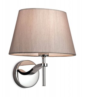 1 Light Single Indoor Wall Polished S/Steel, Oyster, E14 - 1