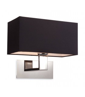 1 Light Single Indoor Wall Light Polished S/Steel, Black, E27 - 1