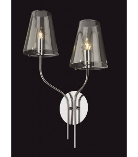 2 Light Indoor Wall Light Chrome, Clear Glass, G9 - 1
