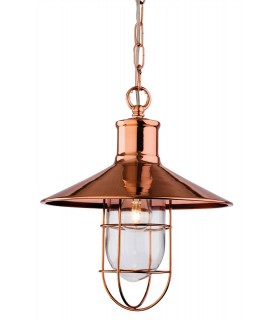 1 Light Wire Crescent Ceiling Pendant Copper, E27 - 1