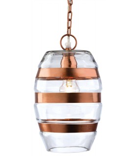 1 Light Craft Ceiling Pendant Clear Glass, Copper, E27 - 1