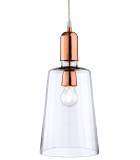 1 Light Craft Ceiling Pendant Clear Glass, Copper, E27 - 1
