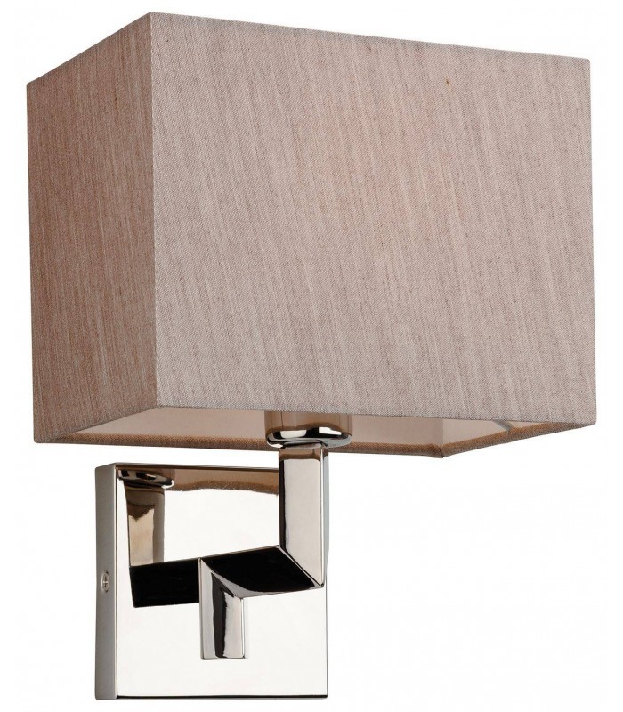 1 Light Single Indoor Wall Light Polished Stainless Steel, Oyster Shade, E14 - 1