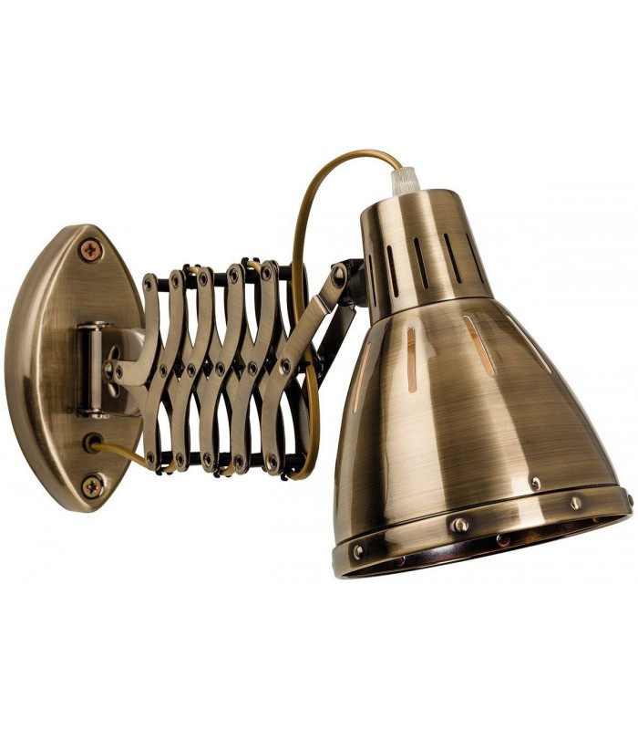 1 Light Extendable Indoor Wall Spotlight Antique Brass, E27 - 1