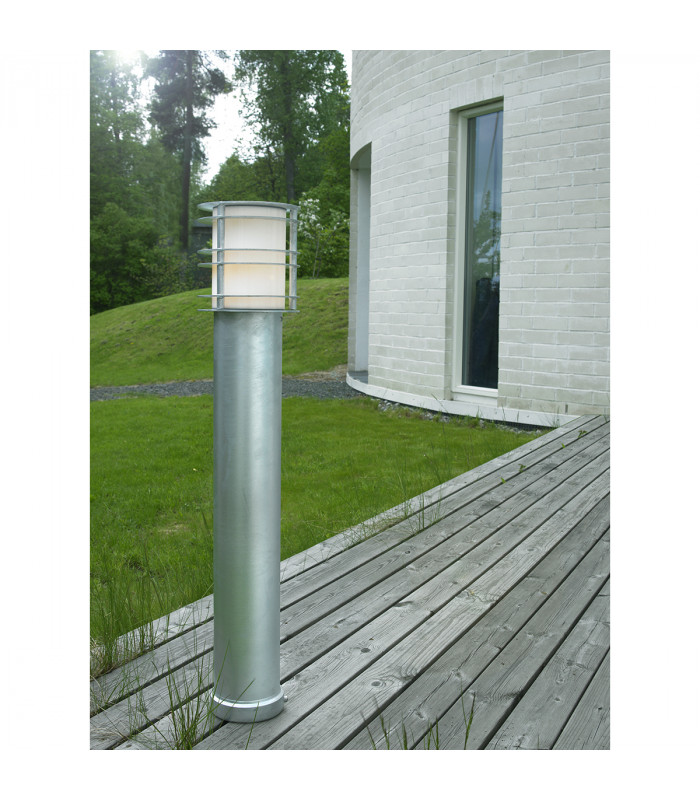 Stockholm Outdoor Large Bollard Galvanised E27-2