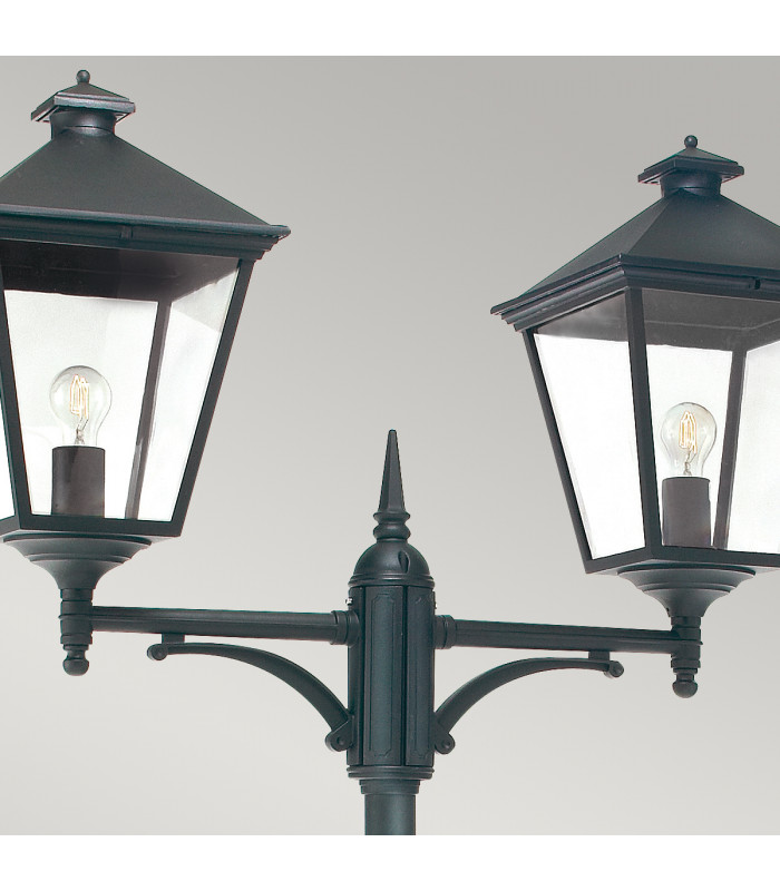 Turin Grande 2 Light Twin Outdoor Post Lantern Black IP54 E27-3