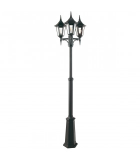 Valencia 3 Light Triple Outdoor Post Lantern Black IP54 E27