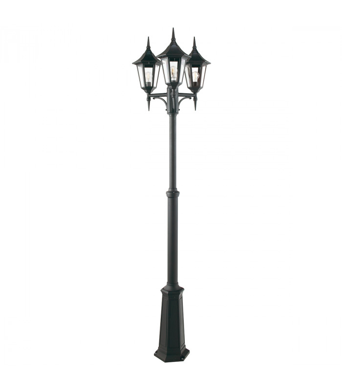 Valencia 3 Light Triple Outdoor Post Lantern Black IP54 E27