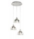3 Light Dome Ceiling Pendant Brushed Chrome, E14 - 1