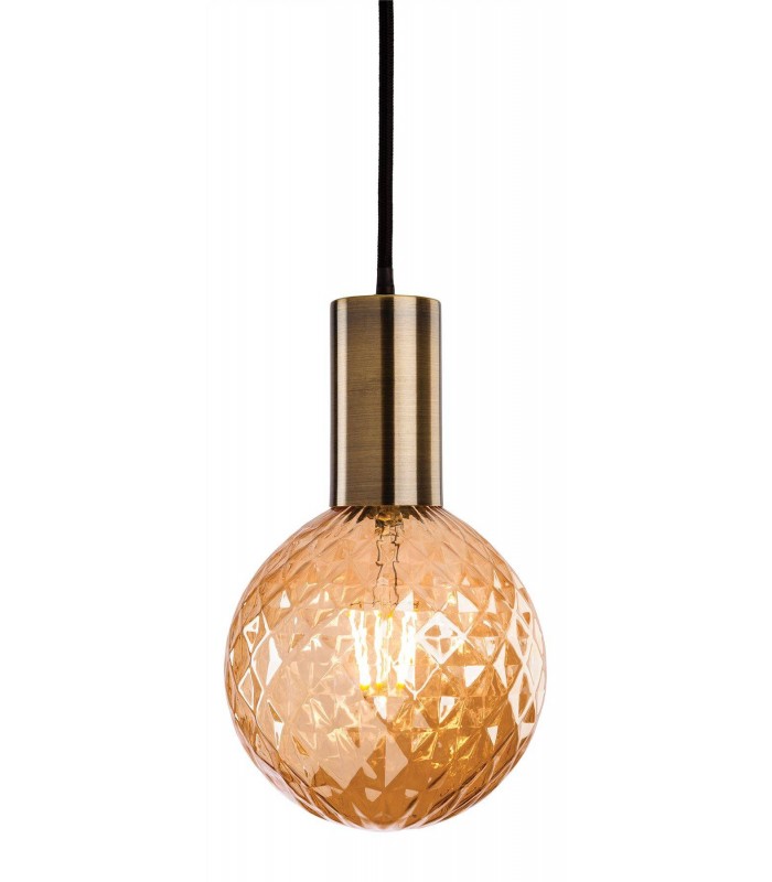 1 Light Ceiling Pendant Antique Brass, E27 - 1