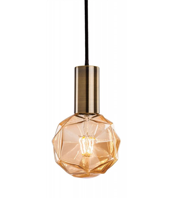 1 Light Ceiling Pendant Antique Brass, E27 - 1