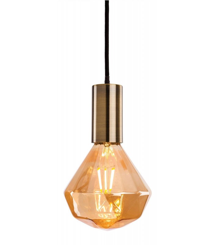 1 Light Ceiling Pendant Antique Brass, E27 - 1
