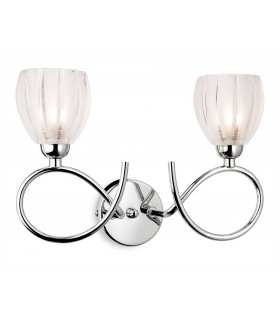 2 Light Indoor Wall Light Chrome, Clear, Frosted Decorative Glass, G9 - 1