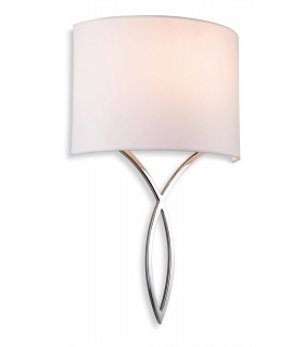1 Light Indoor Wall Light Chrome, Cream Shade, E27 - 1