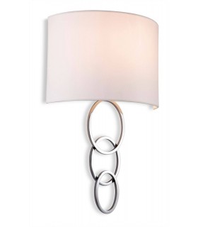 1 Light Indoor Wall Light Chrome, Cream Shade, E27 - 1