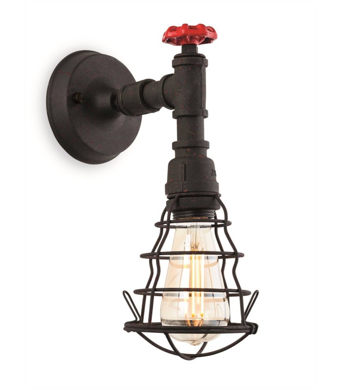 1 Light Indoor Wall Light Rustic Black, E27 - 1