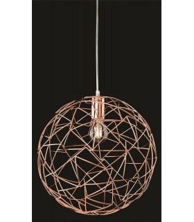 1 Light Spherical Wire Ceiling Pendant Copper, E27 - 1