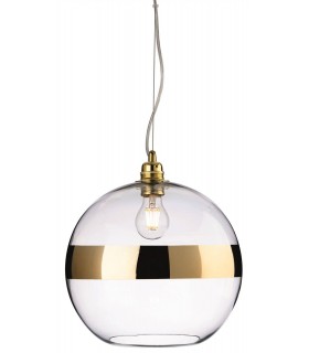 1 Light Globe Ceiling Pendant Gold, Clear Glass, E27 - 1