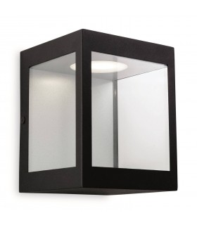 LED 1 Light Outdoor Wall Lantern Black IP44 - 1