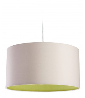 1 Light Round Ceiling Pendant Cream, Green Inside, E27 - 1